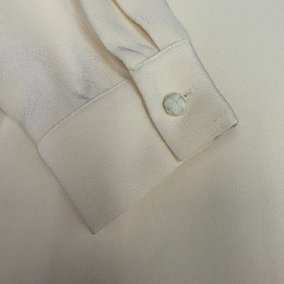 VTG Women's RENA ROWAN Asian-Style Button-Down Cream Shirt- Size 12 - Picture 7 of 11